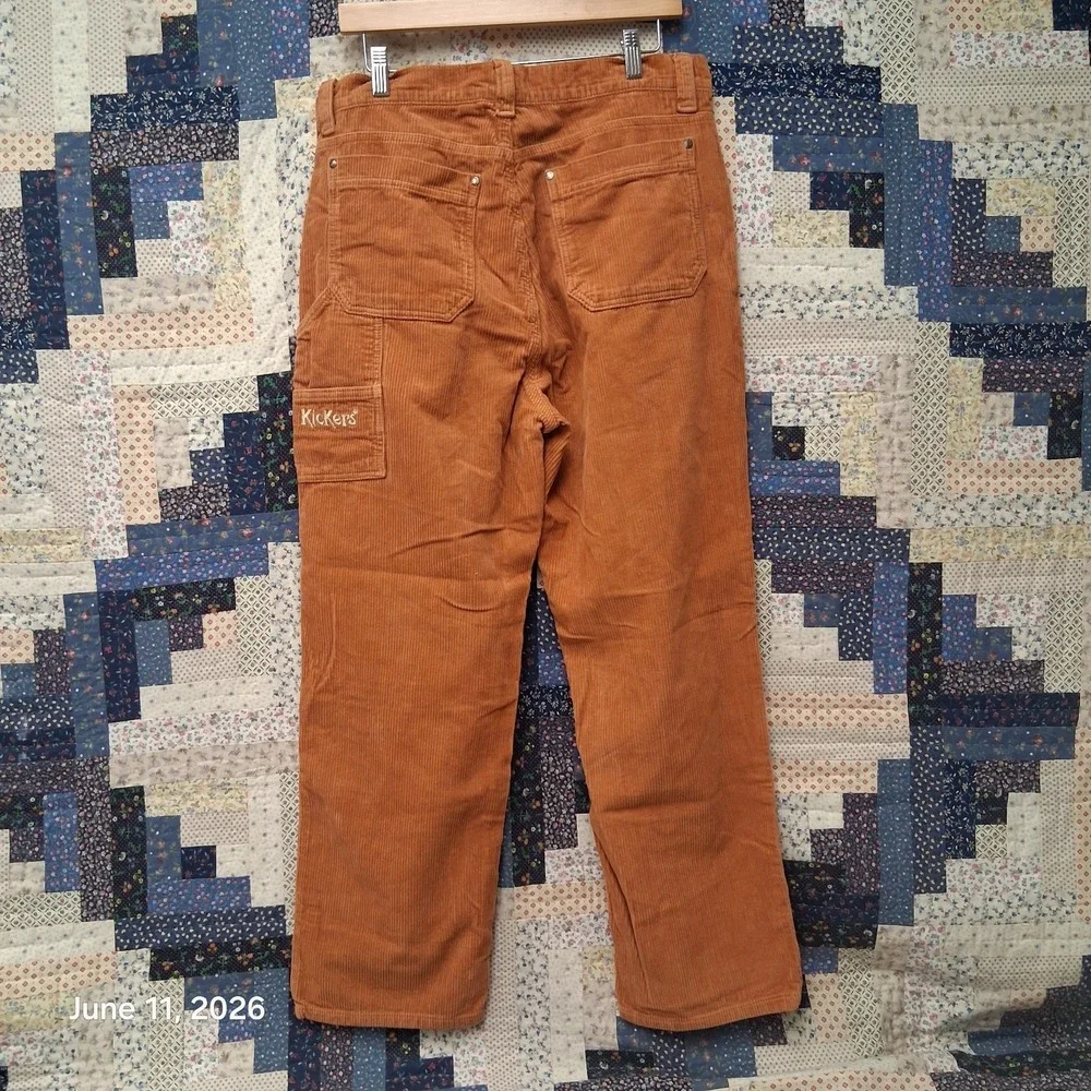 Kickers Classics Corduroy Carpenter Pants Size 34 Brown Skater Y2K Baggy